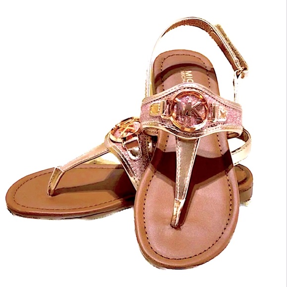 michael kors rose gold flip flops